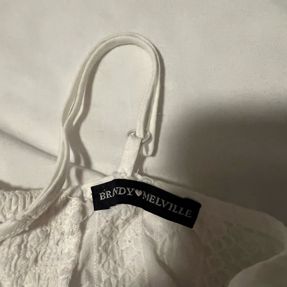 White v neck button up cropped tank with adjustable straps from Brandy Melville - Picture 4 of 4